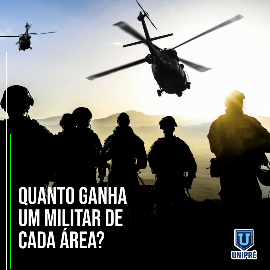 Quanto ganha um militar de cada área Curso Unipré